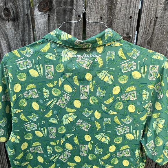 William Murray Golf Navy Polo “Lemon Life” Men’s Medium Green Cocktail Booze - Picture 11 of 12